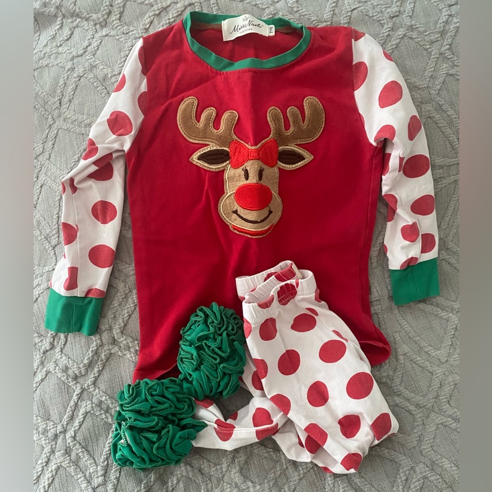 Marie Nicole reindeer pajamas